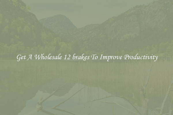 Get A Wholesale 12 brakes To Improve Productivity