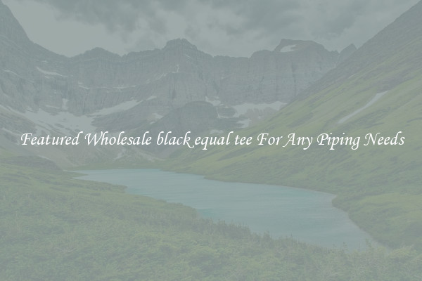 Featured Wholesale black equal tee For Any Piping Needs